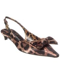 Dolce & Gabbana - Dg Logo Satin Slingback Pump - Lyst