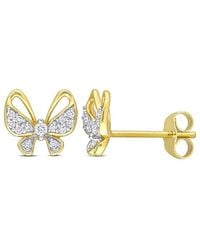 Rina Limor - 10k 0.14 Ct. Tw. Diamond Butterfly Earrings - Lyst