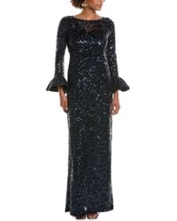 Teri Jon - Taffeta Bell-sleeve Gown - Lyst