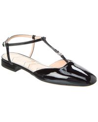 Gucci - Double G Patent Ballet Flat - Lyst