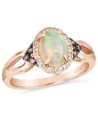 Le Vian - 14K Rose 0.77 Ct. Tw. Diamond & Opal Half-Eternity Ring - Lyst