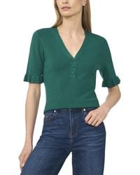 Cece - V-Neck Elbow Sleeve Sweater Top - Lyst