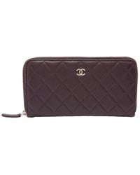 Chanel - Quilted Leather Single Flap Cc Zip Around Wallet (Authentic Pre-Owned) - Lyst