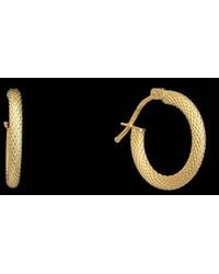 Italian Gold - 18K Textured Hoops - Lyst