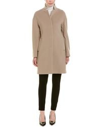 Cinzia Rocca Stand-up Wool & Cashmere-blend Coat - Gray