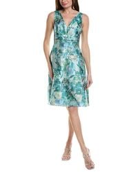 Adrianna Papell - Floral Jacquard Midi Dress - Lyst