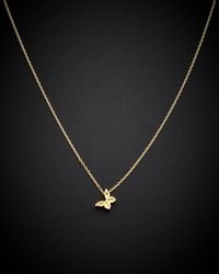 Italian Gold - 14k Dainty Butterfly Pendant Necklace - Lyst