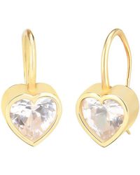 Gabi Rielle - Shining Moment 14k Over Silver Cz Glistening Heart Drop Earrings - Lyst