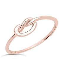 Sterling Forever - 14k Rose Gold Over Silver Thin Love Knot Rings - Lyst