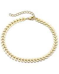 Adornia - 14K Plated Fishtail Chain Adjustable Anklet - Lyst