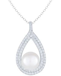 Splendid - 10-11Mm Pearl Cz Pendant - Lyst