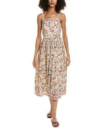 Max Studio - Straight Neck Midi Dress - Lyst