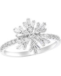 Tw Save 20% Womens Jewellery Rings Diana M Jewels Fine Jewelry 14k Two-tone 0.95 Ct Diamond Half-eternity Ring in Metallic 