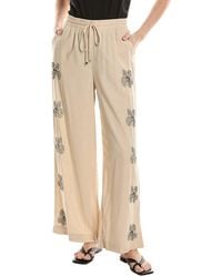 NVLT - Embroidered Linen-Blend Pant - Lyst