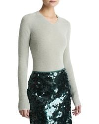 Vince - Metallic High V-Neck Alpaca & Wool-Blend Sweater - Lyst