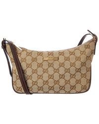 Gucci - Lady Lunetta Small Gg Canvas & Leather Shoulder Bag - Lyst