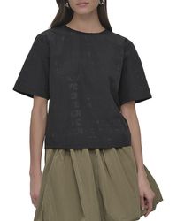 DKNY - Perforated Logo Boxy T-Shirt - Lyst