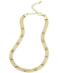 Savvy Cie - Plated Cz Flat Woven Necklace - Lyst