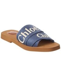 Chloé - Woody Logo Canvas Sandal - Lyst