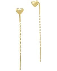 Savvy Cie - 18K Over Heart Threader Earrings - Lyst