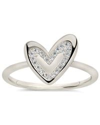 Sterling Forever - Cz Mabel Heart Ring - Lyst