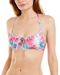 Splendid - Shirred Cutout Bikini Top - Lyst
