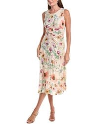 Teri Jon - Chiffon Print Ruched Front Dress - Lyst