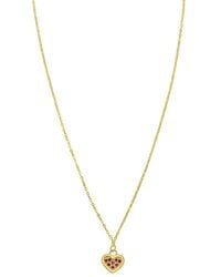 Italian Gold - 14K Ruby Heart Necklace - Lyst