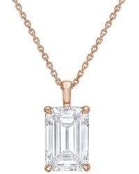 Diana M. Jewels - Diana M. 14K Rose 5.00 Ct. Tw. Lab-Grown Diamond Solitaire Pendant - Lyst