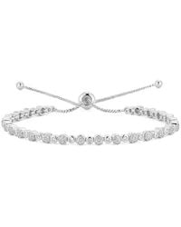 Chloe and Madison - Plated Cz Adjustable Bracelet - Lyst