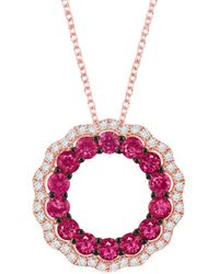 Le Vian - Le Vian 14k Strawberry Gold 1.38 Ct. Tw. Diamond & Ruby Pendant Necklace - Lyst