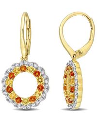 Rina Limor - Gold Over Silver 1.54 Ct. Tw. Gemstone Drop Earrings - Lyst