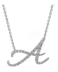 Jane Basch - 14k 0.16 Ct. Tw. Diamond Script Initial Necklace (a-z) - Lyst