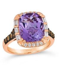 Le Vian - Semi-Precious 14K Rose 5.24 Ct. Tw. Diamond & Amethyst Cocktail Ring - Lyst