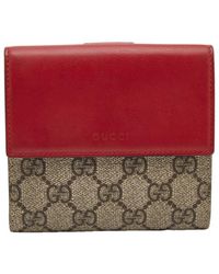Gucci - GG Supreme Canvas & Leather French Wallet - Lyst