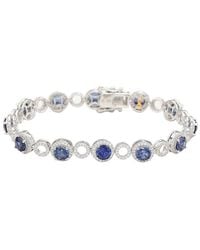 Suzy Levian - Silver 0.02 Ct. Tw. Diamond & Gemstone Bracelet - Lyst