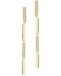 Glaze Jewelry - 14k Over Silver Cz Bar Earrings - Lyst