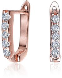 Genevive Jewelry - 18k Rose Gold Plated Earrings - Lyst