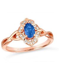 Le Vian - 14K Rose 0.63 Ct. Tw. Diamond & Sapphire Half-Eternity Ring - Lyst