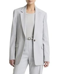 Vince - Linen-Blend Single Breasted Blazer - Lyst