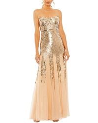 Mac Duggal - Strapless Sweetheart Sequin Mesh A Line Gown - Lyst