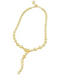 Savvy Cie - 14K Plated Cz Drop Necklace - Lyst