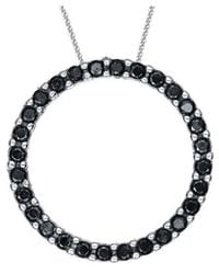 Genevive Jewelry - Silver Cz Classic Pendant - Lyst