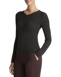 Vince - Metallic High V-Neck Alpaca & Wool-Blend Sweater - Lyst