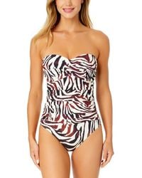 Anne Cole - Twist Front Shirred One-Piece - Lyst