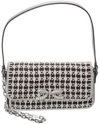 Self-Portrait - Self-Portrait Crystal Leather Baguette Bag - Lyst