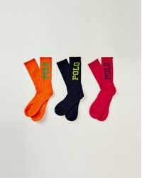 Polo Ralph Lauren Neon Polo Logo Crew Socks (3-pack) - Multicolor
