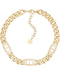 Dior - Gold-finish Metal And White Crystals - Lyst