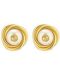 Gucci - Gold-tone Double G Faux Pearl Clip-on Earrings - Lyst