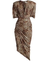 Alexandre Vauthier - Leopard-print Ruched Dress - Lyst